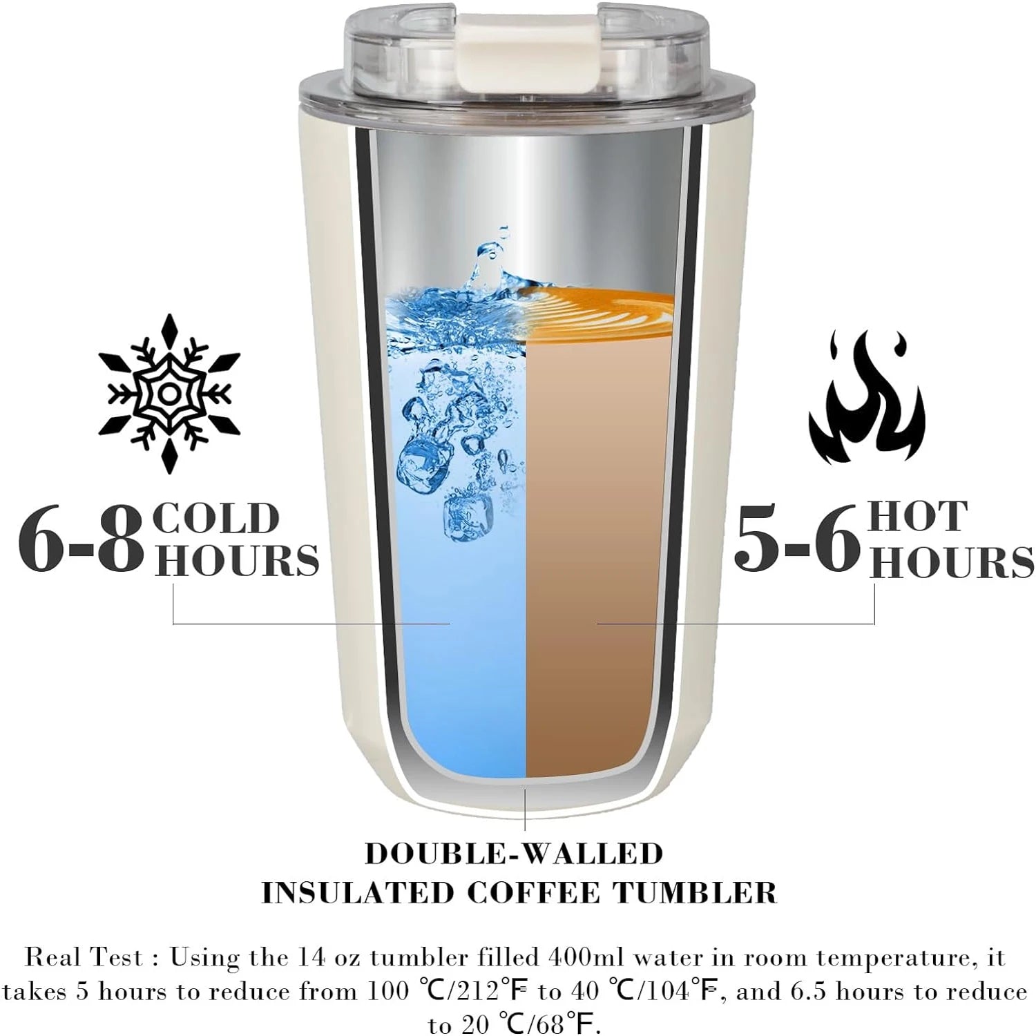 D13 Tumbler Thermos Mug - Milky White
