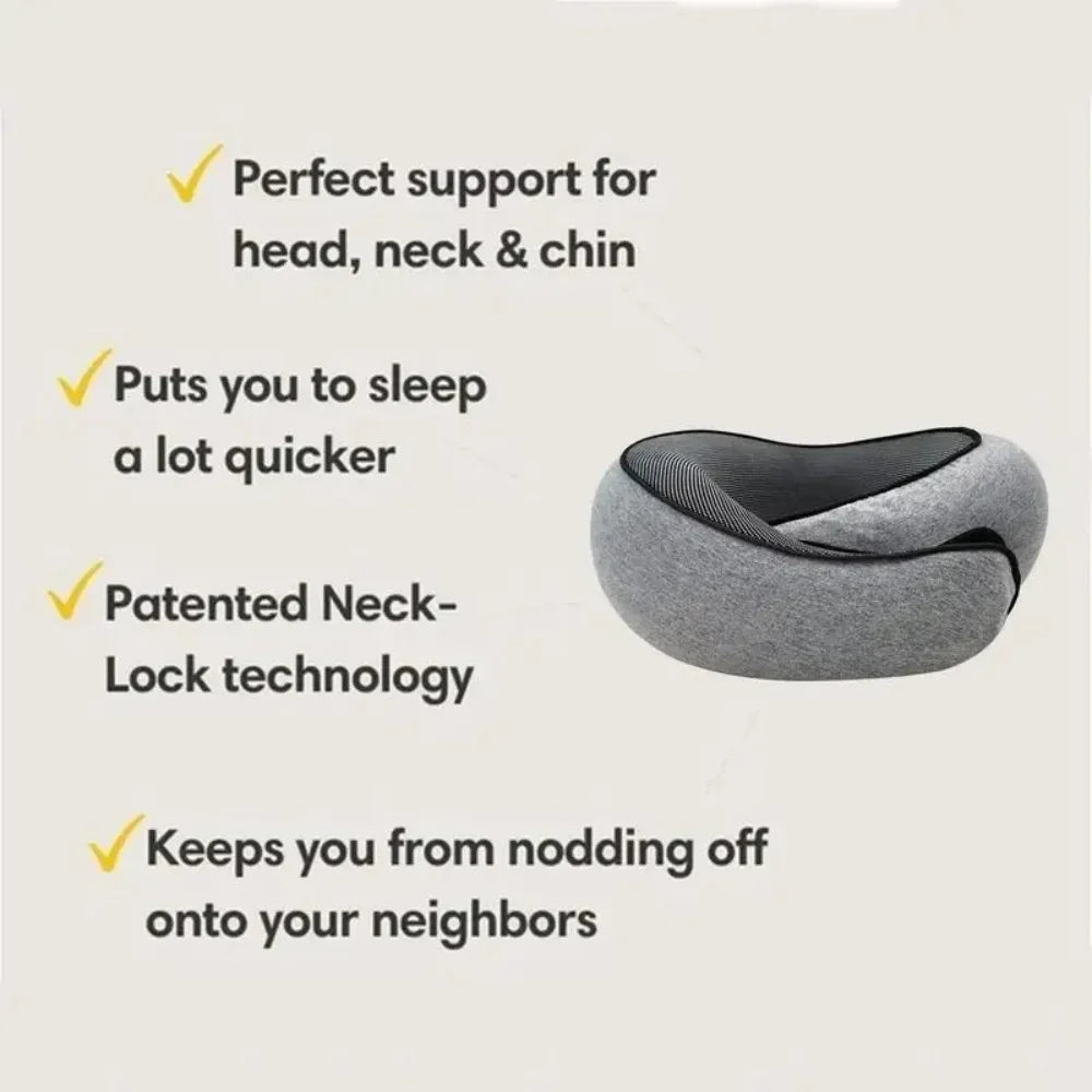 Travel Neck Pillow – Memory Foam U-Shaped Snail Style