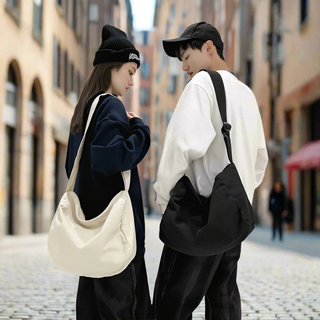 "Large Capacity Korean Style Nylon Shoulder Bag – Casual Hobo Crossbody for Women"