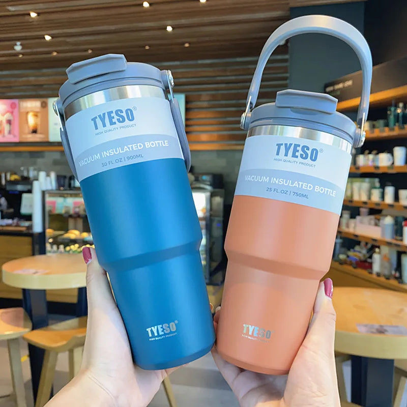 Tyeso Stainless Steel Coffee Cup - Double-Layer Insulated Travel Thermos Mug | Vacuum Flask | Hot & Cold Beverage Bottle

