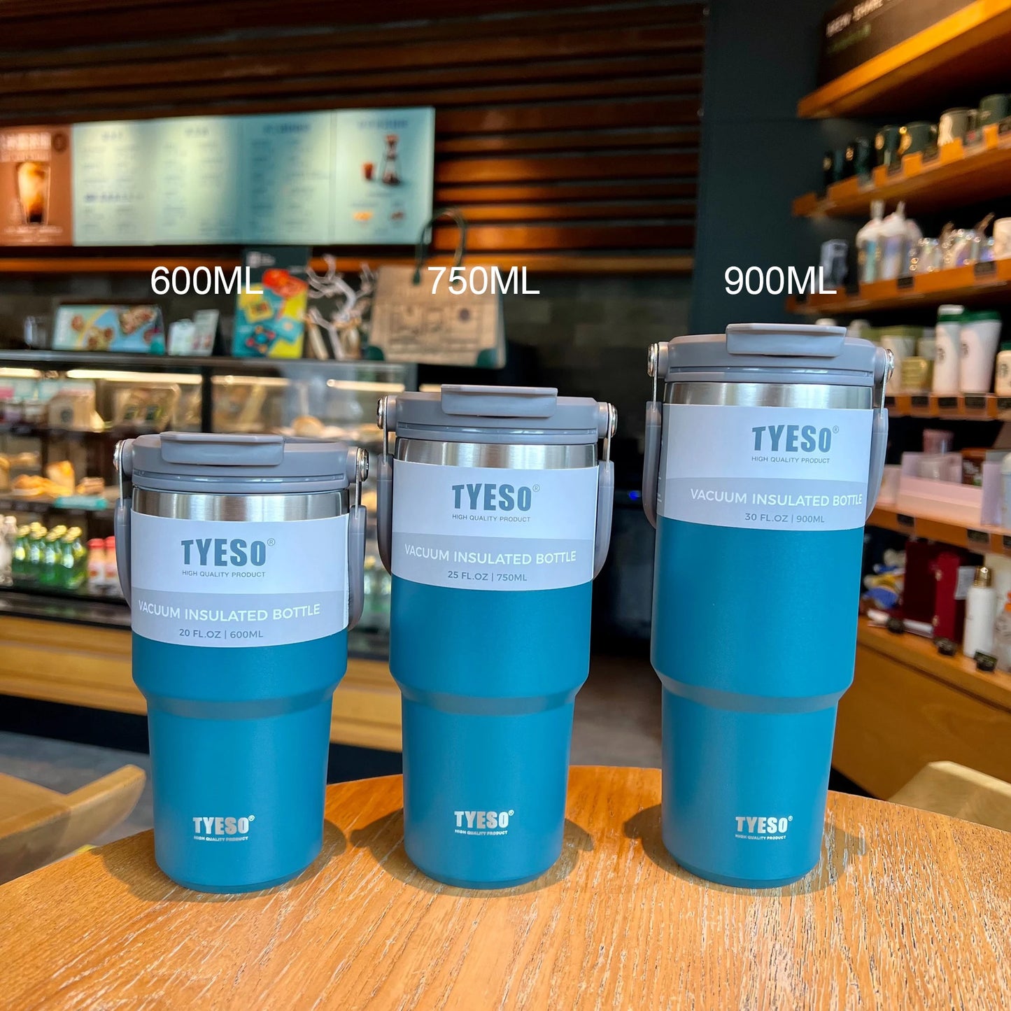 Tyeso Stainless Steel Coffee Cup - Double-Layer Insulated Travel Thermos Mug | Vacuum Flask | Hot & Cold Beverage Bottle

