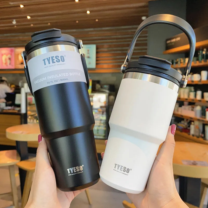Tyeso Stainless Steel Coffee Cup - Double-Layer Insulated Travel Thermos Mug | Vacuum Flask | Hot & Cold Beverage Bottle

