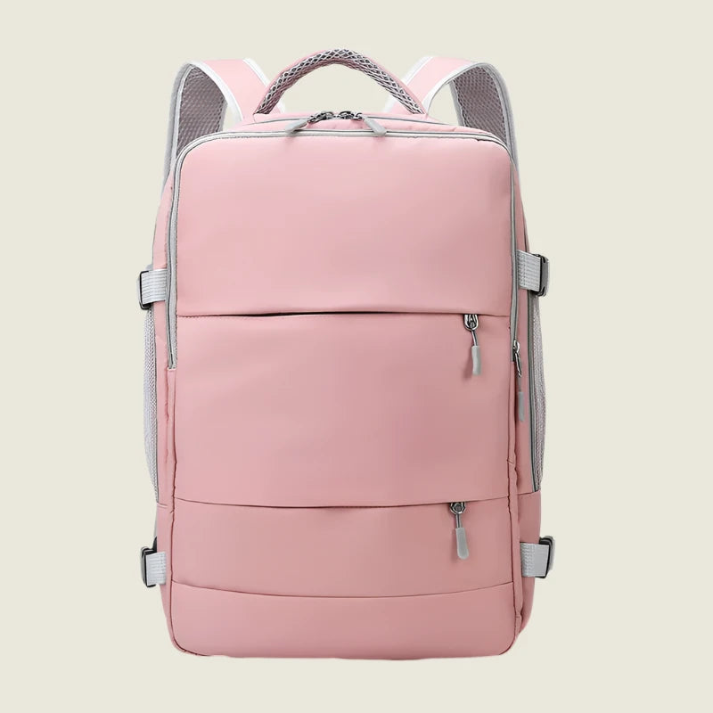 Women's Large-Capacity Waterproof Anti-Theft Backpack with USB Charging Port & Luggage Strap-