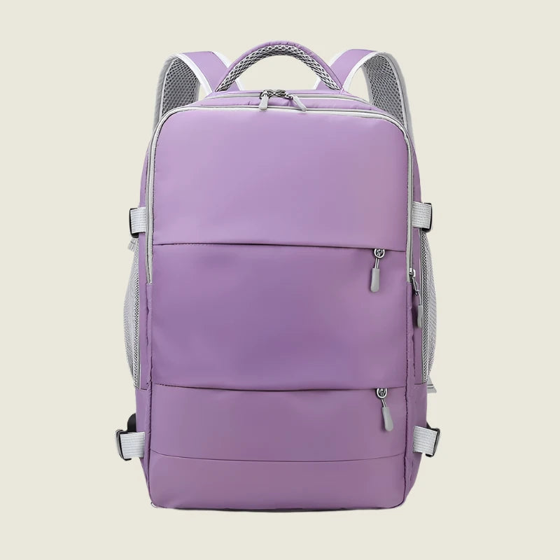 Women's Large-Capacity Waterproof Anti-Theft Backpack with USB Charging Port & Luggage Strap-